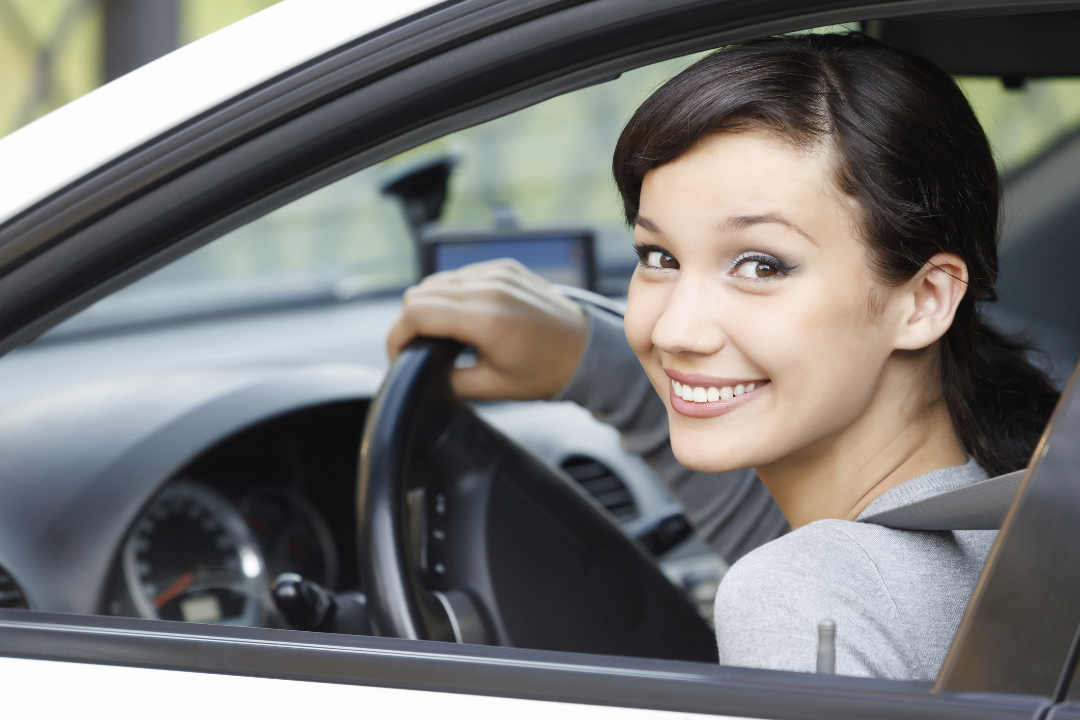 Girl behind the wheel
